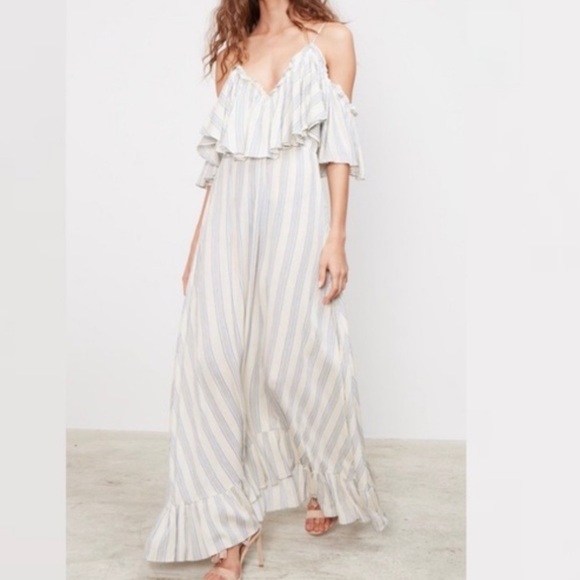 MISA Los Angeles Augustina Dress Grey Stripe Size Small - Picture 1 of 6